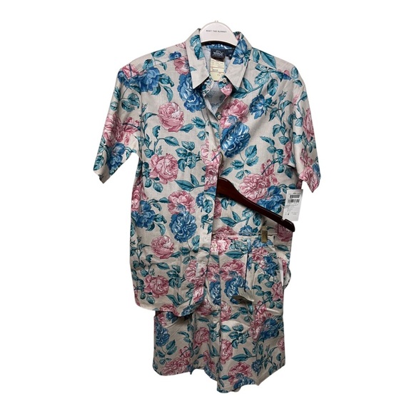 Vintage Woolrich Linen & Cotton Summer Set Medium Floral Breathable - Picture 1 of 8
